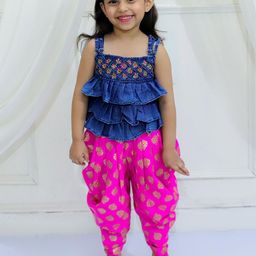 Twisha Girls Printed Top with Dhoti Pants-picture-16