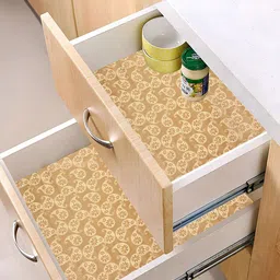 Kuber Industries Cream 2 Pieces Printed Water Resistant Shelf Liner Organisers image 1