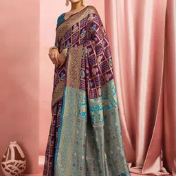 KALINI Woven Design Zari Saree image 3