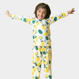 Orange Sugar Unisex Kids Printed T-shirt with Trousers-image-89
