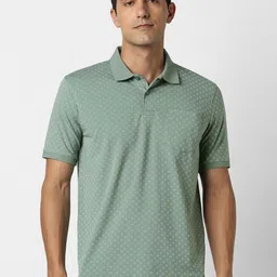 Peter England Geometric Printed Polo Collar Cotton T-shirt-picture-22