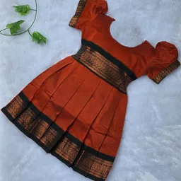 AMBA COLLECTION BOUTIQUE Girls Kalyani Cotton Puff Sleeves Ethnic Dresses-picture-11