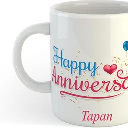 uniarawalas Happy Anniversary Tapan Name Ceramic Coffee Mug-picture-32