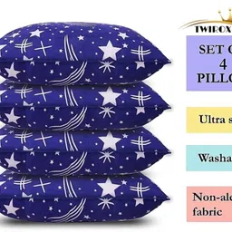 twirox LUXURY Polyester Fibre Abstract Sleeping Pillow Pack of 4-picture-21