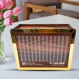 kvr craft Wooden Money Bank,Coin Box with Carved Design for Kids,Savings Challenge Box-M1 Coin Bank-picture-31