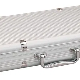 prasadhkam 500 Chips Poker Game Set with 2 Decks 5 Dice and Aluminum Case for Adult(Silver) image 5