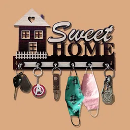phirki studio Stylish Design Sweet Home MDF Wooden Hanger Wall Decor Item, Wood Key Holder-picture-10