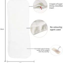 alya Pack of 3 Premium Quality Baby Reusable Cloth Diapers All in One Adjustable Pocket Style Nappies Washable Durable With 2 Wet-Free White Multi-Layer Microfiber Insert Pads Combo (0-24 Months,3-16KG, S-M-L Sizes)(YELLOW,PINK,RED) image 3