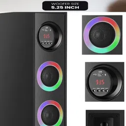 Qcluellu 424 =FG TOWER SPEAKER DJ Sound Stereo bass Built-in FM 80 W Bluetooth Tower Speaker image 2