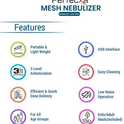 Perfecxa Portable Mesh Nebulizer (VHS 0410) | Easy to Carry & Lightweight, USB Interface Nebulizer image 4