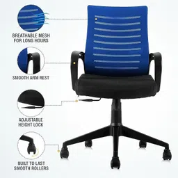 tdf BLUE mesh chair with supportive and Perfect for the modern home or office. Mesh Office Executive Chair image 4
