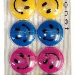 morel CREATIVE ROUND CARTOON EMOJI SMILEY FACE MULTICOLOR MAGNET FOR FRIDGE SIZE 20MM Fridge Magnet Pack of 12-picture-26