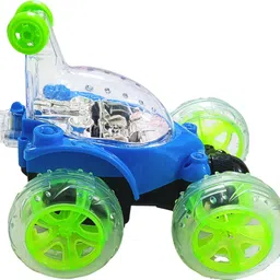 shizuha 2.4GHz RC Stunt Car with Remote Control, 360° Rolling Wheels, Green and Blue image 4