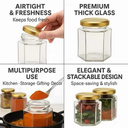 pure source india Glass Cookie Jar - 190 ml image 4