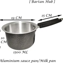 bartan hub Sauce Pan Set of 2 Sauce Pan 19 cm, 17 cm diameter 1.5 L, 1 L capacity image 2