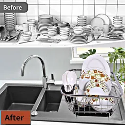 shamsha Dish Drainer Kitchen Rack Steel image 3