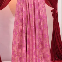 aramya Women Comfort Fit Pink Viscose Rayon Trousers image 3