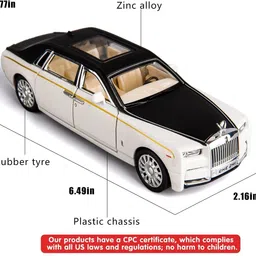 learn with fun 1:32 Rolls Royce Phantom Die cast Metal Car Toy Light & Sound for Boys Girl image 3