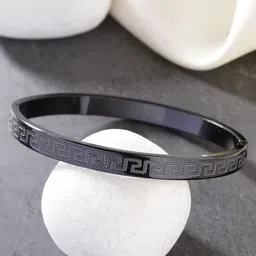 The Roadster Lifestyle Co Men Rhodium-Plated Kada Bracelet-image-54