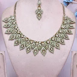 VATSALYA creation Gold-Plated Artificial Stones Jewellery Set image 2