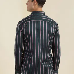 Allen Solly Men Slim Fit Spread Collar Vertical Striped Cotton Formal Shirt image 2