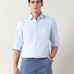 Arrow Striped Spread Collar Classic Formal Cotton Shirt-picture-23