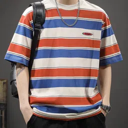 StyleCast x Revolte Men Striped Round Neck Oversized T-shirt-picture-11