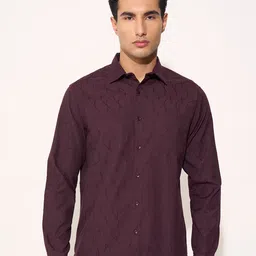 Peregrine by Pantaloons Self Design Casual Shirt-image-0