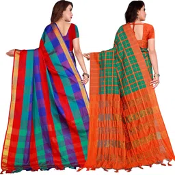 SHAIBO SAREE Checked Designer Uppada Saree image 3