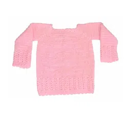 Cute Collection Hand Made Crochet Woolen Sweater Cum Jacket with Cap image 4