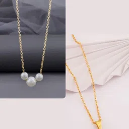 SZN Set Of 2 Gold-Plated Pearls Beaded Minimal Link Chains-picture-20