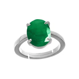 RRVGEM Emerald Gemstone Silver Plated Ring-picture-34