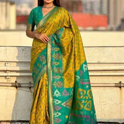 ELITE WEAVES Woven Design Zari Silk Blend Patola Saree-picture-34
