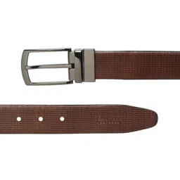 Teakwood Leathers Men Textured Leather Reversible Formal Belt image 4