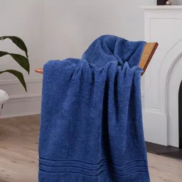 HOME ELEGANCE Navy Blue Pure Cotton 400 GSM Bath Towel-picture-28