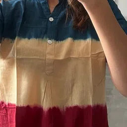 Chandbaali Women Tie and Dye Dyed Mandarin Collar Top image 3