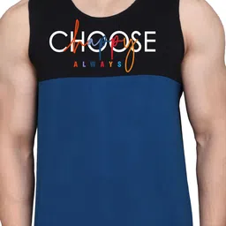 SLOWLORIS Pack Of 2 Printed Round Neck Sleeveless Bio-Wash Cotton Gym Vests image 2