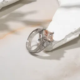 Niska Cubic-Zirconia Studded Adjustable Finger Ring image 3