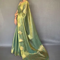 KALINI Green Woven Design Tissue Sarees-picture-20
