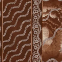 Garden Vareli Ethnic Motifs Printed Satin Saree with Unstitched Blouse Piece image 3