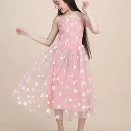 Pinly Floral Print Net Fit & Flare Midi Dress-picture-40