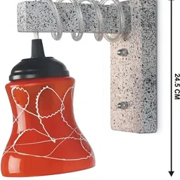 1ST TIME Orange & Orange Textured Wood Contemporary Abstract Shaped Shaped Wall Lamp image 5