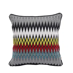 MASPAR Black & White 2 Pieces Embroidered Cotton Medium Square Cushion Covers image 2