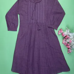 V-Mart Girls Round Neck Flared A-Line Dress-image-31
