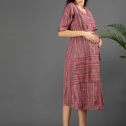 GOLDSTROMS Printed Fit and Flare Midi Maternity Dress image 4