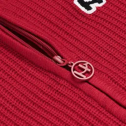 Honeyhap Kids Mock Self Design  Cable Knit Collar Long Sleeves Pullover image 4