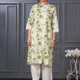 BulBul Floral Printed Mandarin Collar Pure Cotton Kurta with Palazzos-picture-29