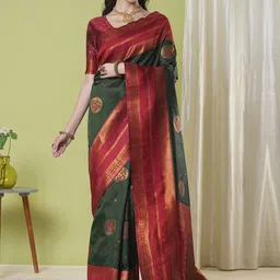 KAYOMMI Woven Design Zari Banarasi Saree-picture-17