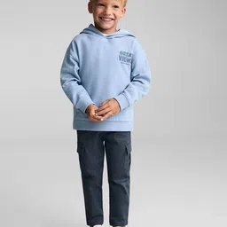 Mango Kids Boys Graphic Printed Hooded Sweatshirt image 4