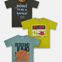 Here&Now X Game Begins Boys Set of 3 Assorted Printed T-shirts-picture-40